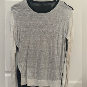 Theory Black and Cream Knit Top - Size Medium
